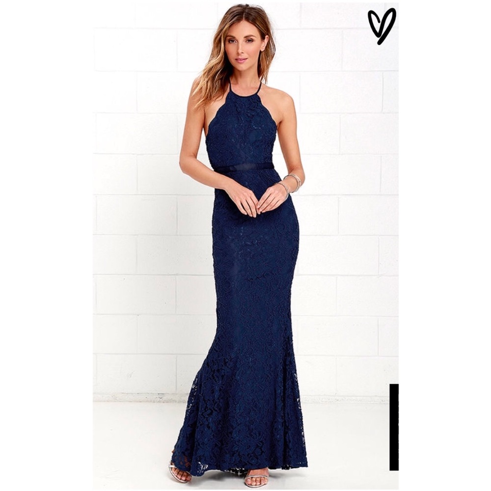 Zenith Navy blue lace formal dress